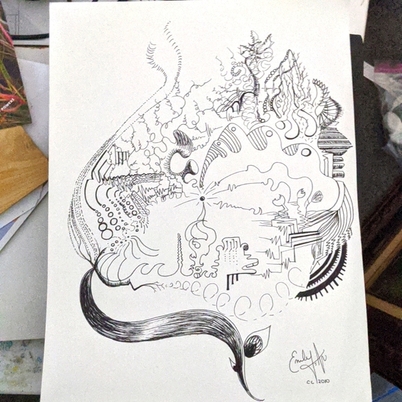 5 for $20 - - Fantasy Sound Drawing by Fairygodmother Emily Jean (original) - Picture 1 of 1